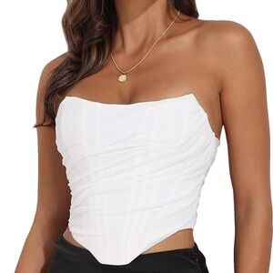 Elegant White Strapless Top